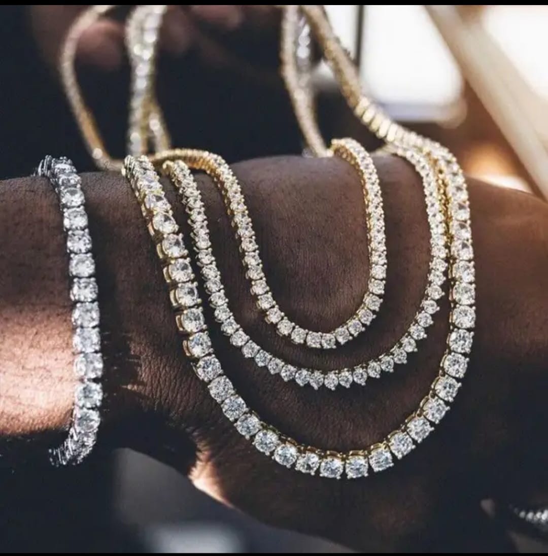 Gold Tennis Exquisite Necklace