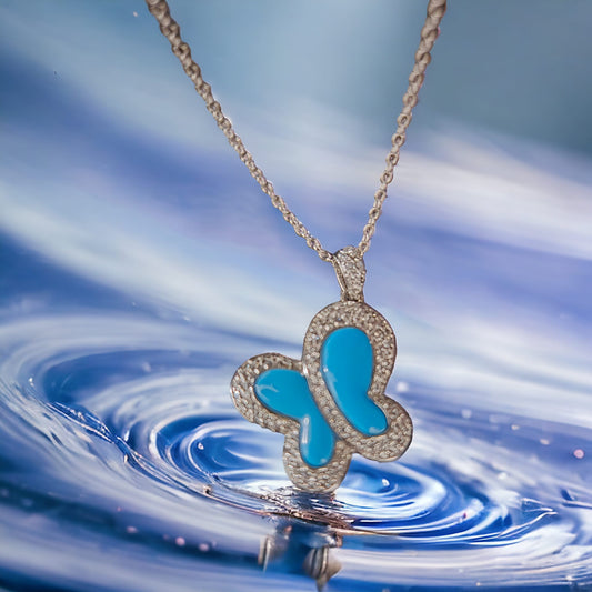 Necklace Butterfly Turquoise
