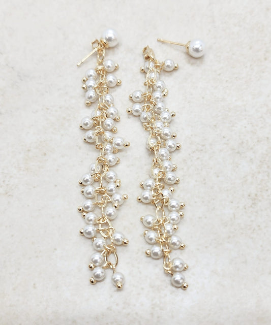 Pearl Earrings Tassel Interchangeable
