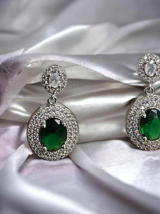 Earrings Colored Stones Halo