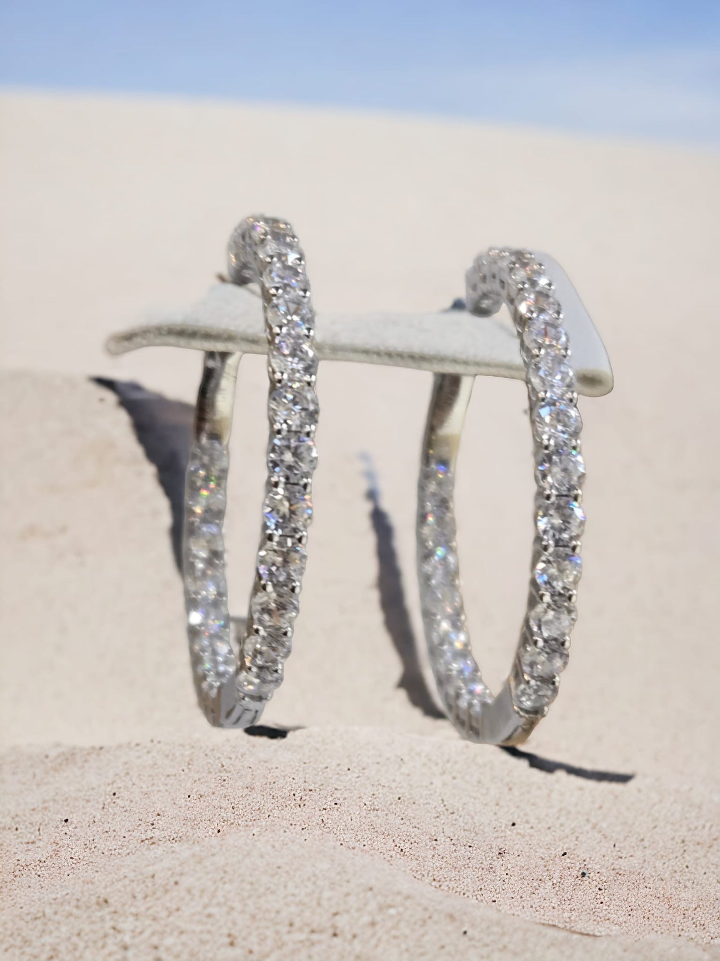 Hoop Earring Inside Out Zirconia