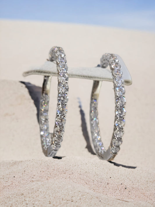 Hoop Earring Inside Out Zirconia