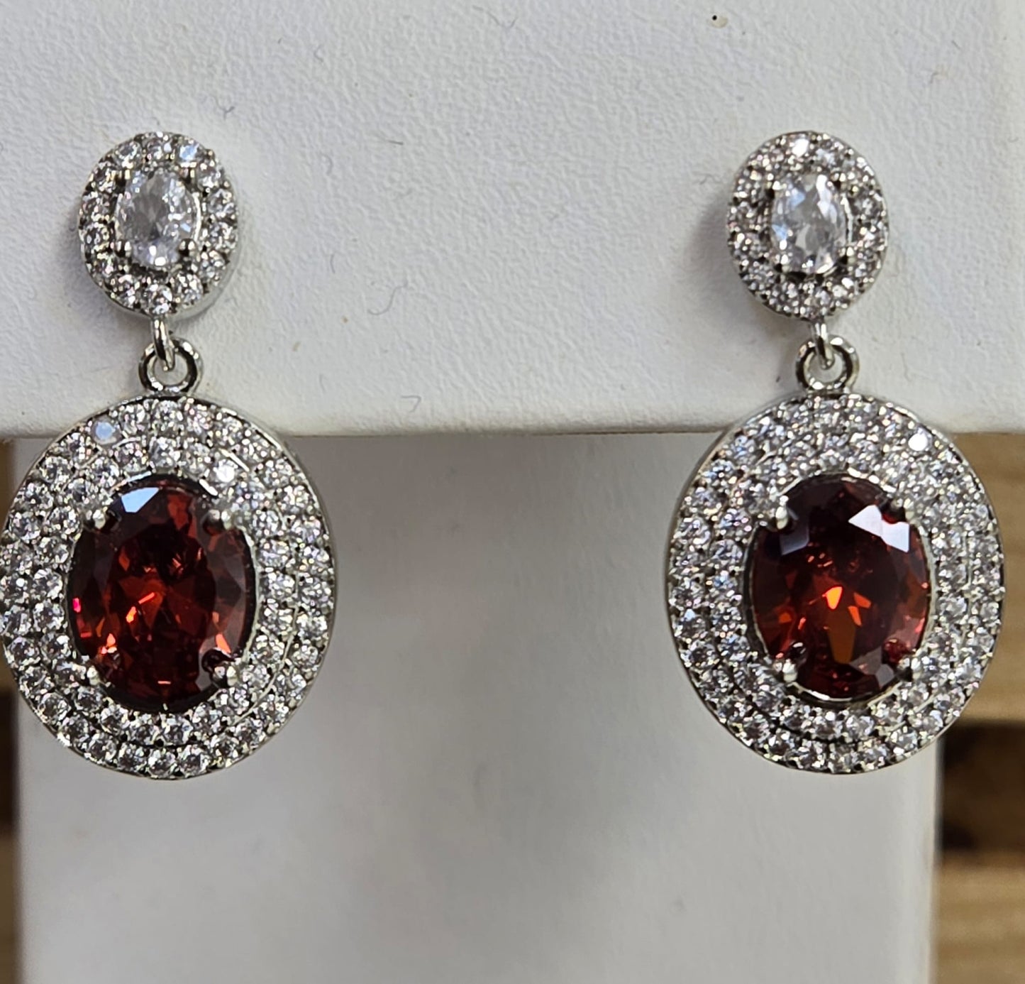 Earrings Colored Stones Halo