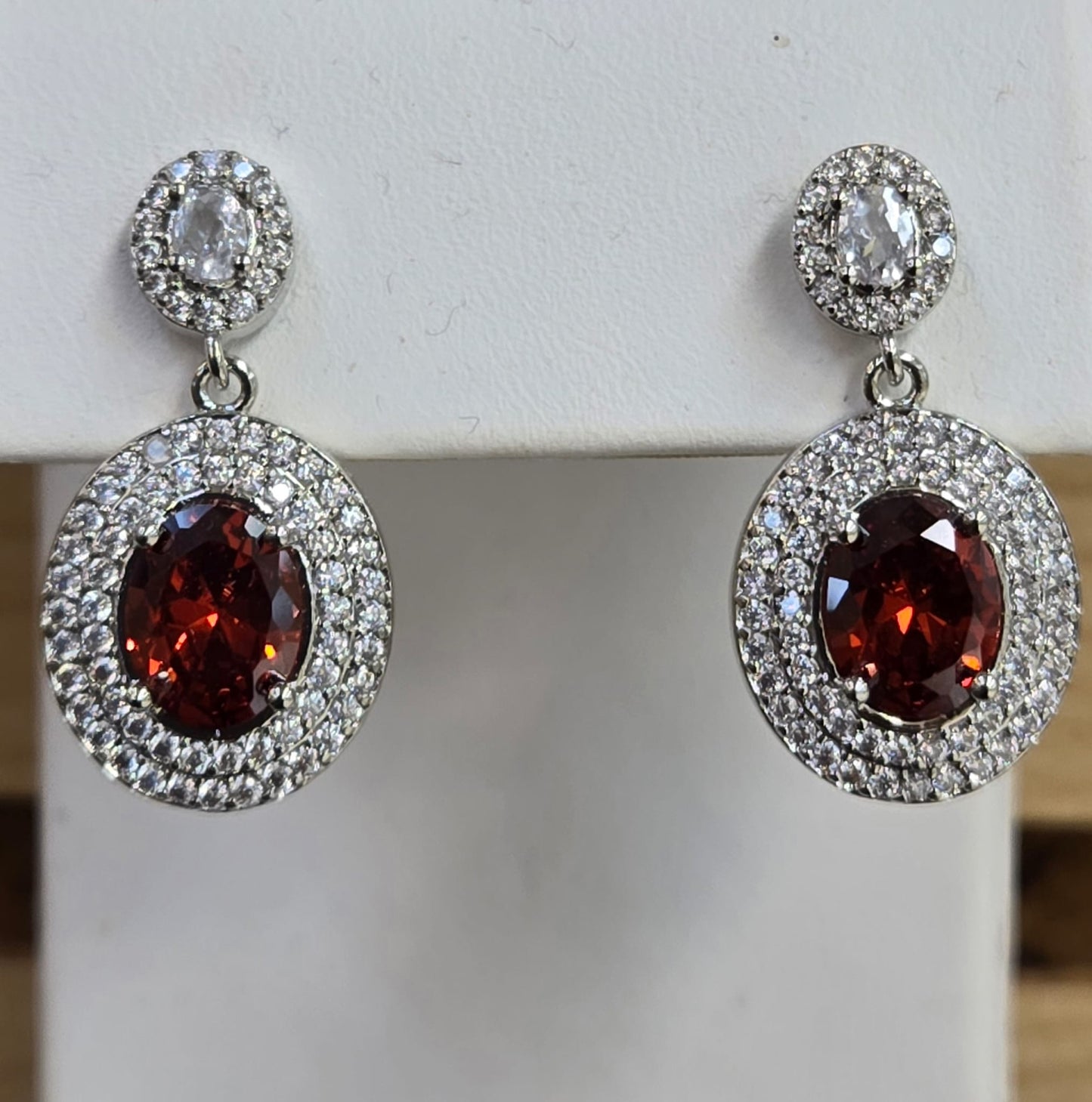 Earrings Colored Stones Halo