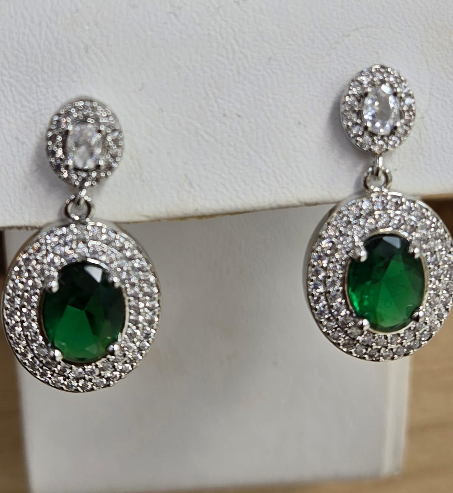 Earrings Colored Stones Halo