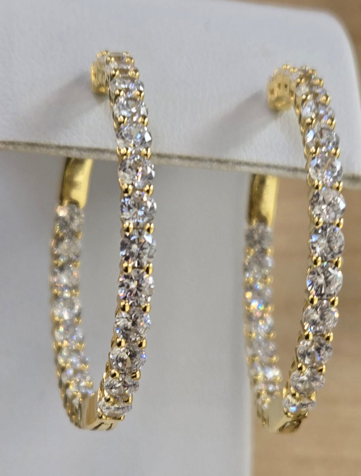 Hoop Earring Inside Out Zirconia