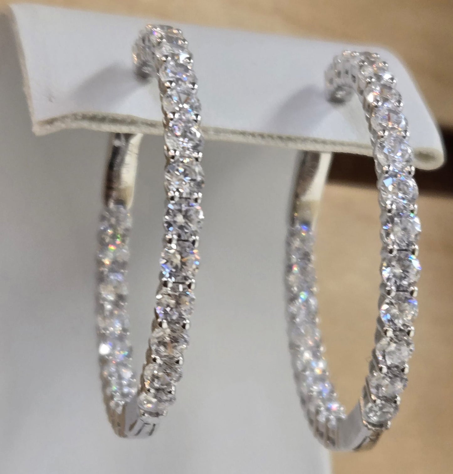 Hoop Earring Inside Out Zirconia