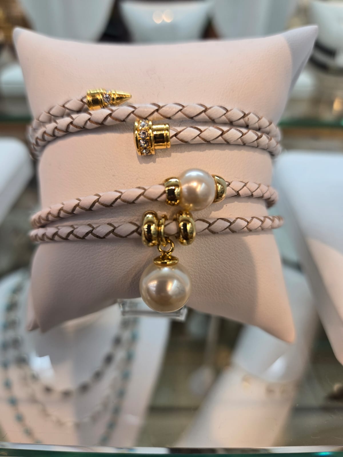 Bracelet Pearl Leather Band