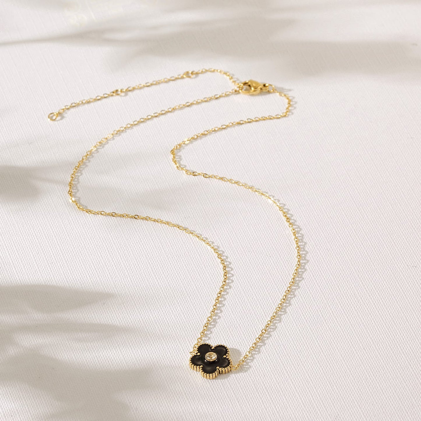 Black Onyx  Daisy Necklace