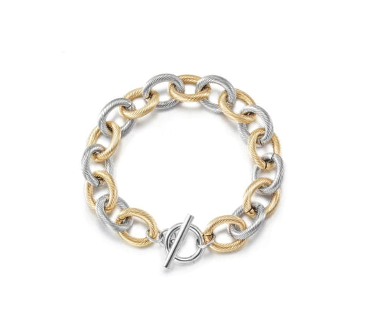 Bracelet Illusion chunky Two Tone
