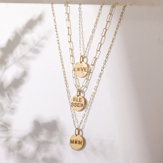Necklace Personalized Love. Mom. Be Blessed